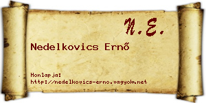 Nedelkovics Ernő névjegykártya
